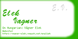 elek vagner business card